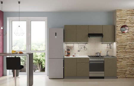 Кухонный Гарнитур Олива Бетон МДФ 1600/1700/1800/2000/2100 мм